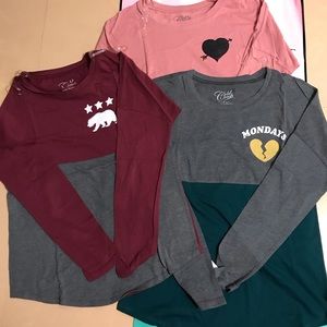 3x NWT California Long Sleeve T shirt Bundle